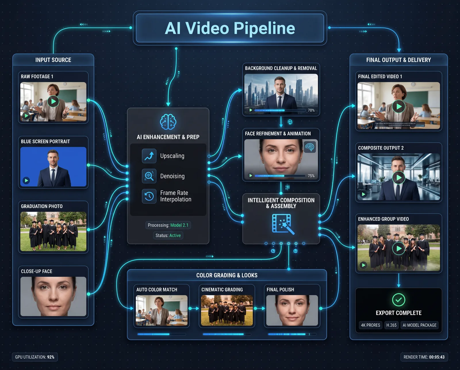 AI workflow node board preview